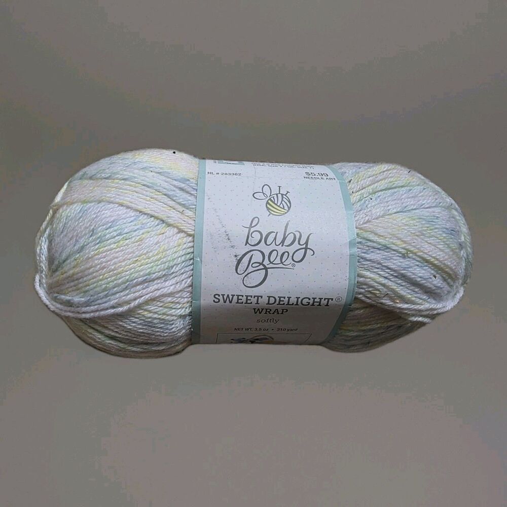 BABY BEE YARN Skein SWEET DELIGHT WRAP SOFTLY 3.5 oz 310yds Pastel Multicolor